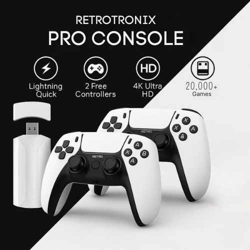 Retrotronix Pro Console – 4K Plug & Play Retro Gaming System (20,000+ Games)