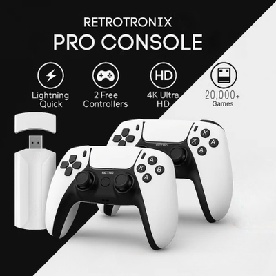 Retrotronix Pro Console – 4K Plug & Play Retro Gaming System (20,000+ Games)